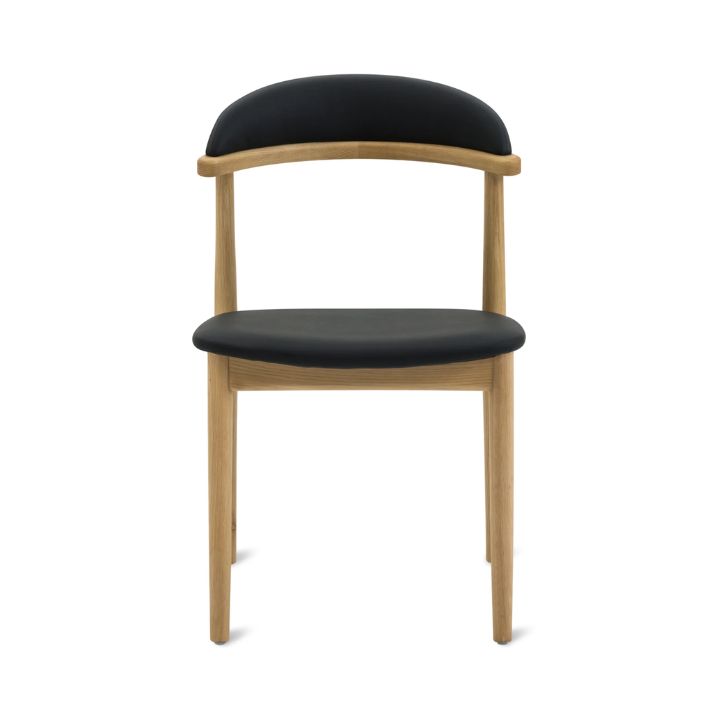 Aram Leather Dining Chair, Oak