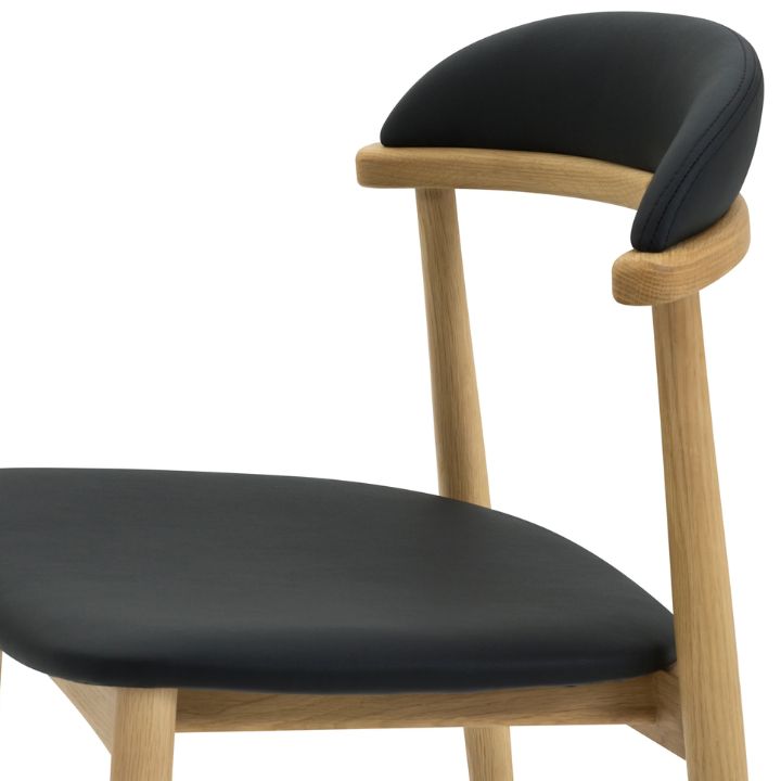 Aram Leather Dining Chair, Oak