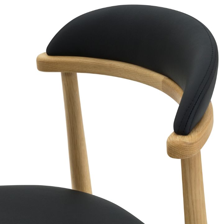 Aram Leather Dining Chair, Oak