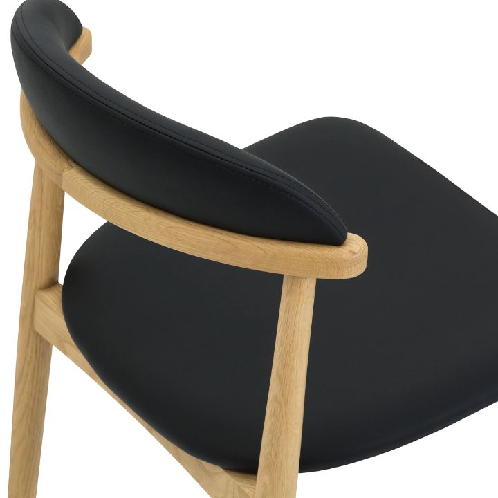 Aram Leather Dining Chair, Oak