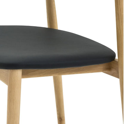 Aram Leather Dining Chair, Oak