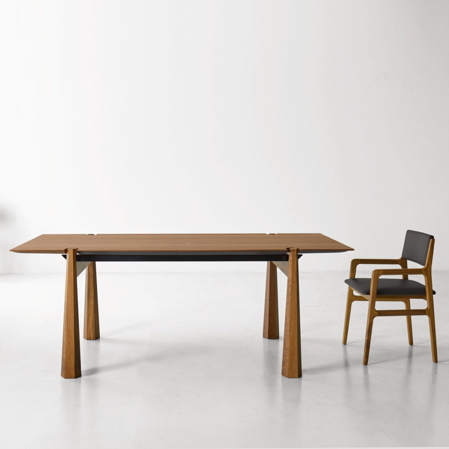 Axis Solid Wood Dining Table, Walnut