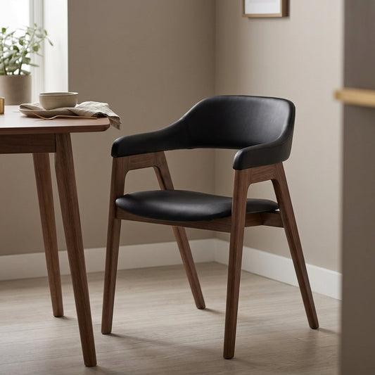 Atlas Dining Chair, Black PU Leather