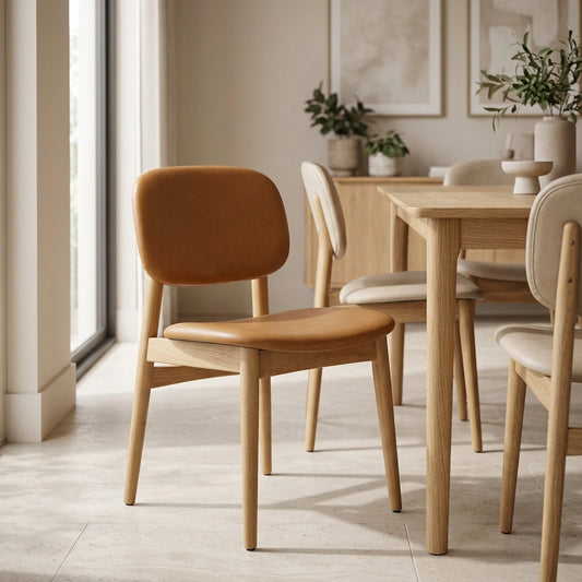 Cooper Dining Chair, Tan, PU Leather