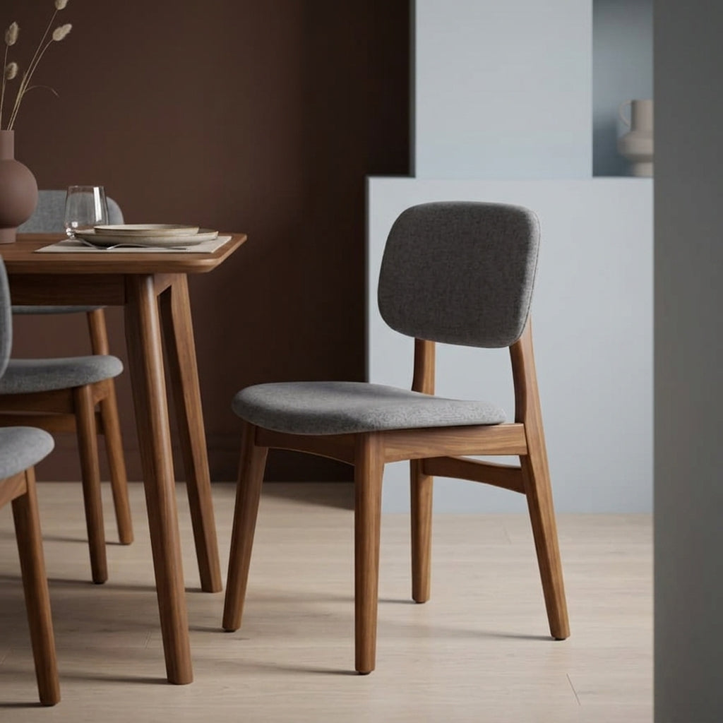 Cooper Dining Chair, Walnut Stain, Gray
