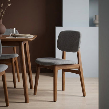 Cooper Dining Chair, Walnut Stain, Gray
