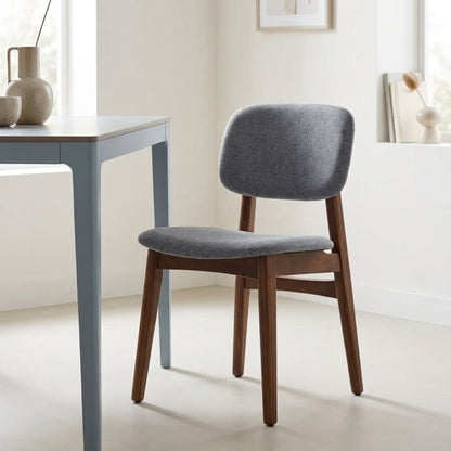 Cooper Dining Chair, Walnut Stain, Gray