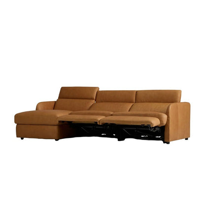 Aurum Recliner Leather Sofa, Right Facing, Tan